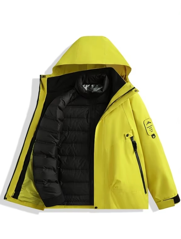 Unisex-fluorescent green-3-in-1 down liner