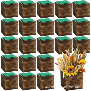 Boîte de rangement en bois pour bureau, couleur rétro, support pour fleurs séchées, accessoire de décoration pour mariage et fête, conteneur de rangement - Product Image 1