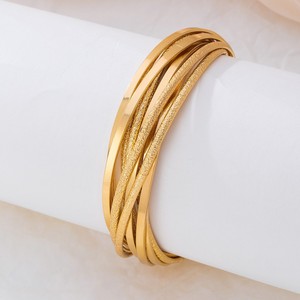 Bracelet unisexe multi-couches en acier inoxydable entrelacé, serti de griffes, hypoallergénique, étanche, bijoux tendance de la marque HR - Product Image 1