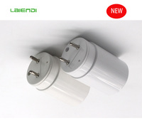 Luminaire fluorescent LED blanc moderne avec couvercle de lumière laiteuse Support de lampe d'alimentation intégré en plastique