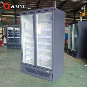 Congélateur vertical vitré pour supermarché, sans givre, à porte simple, pour la viande et la crème glacée - Product Image 2