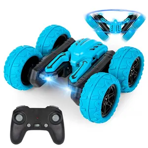 Remote Control Stunt Cars RC Monster Stunt Car Truck Toys 360 Rotating Flip with Music LED Outdoor Toys RC Drift Car