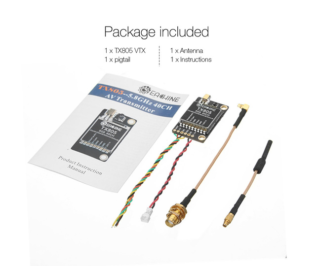 Original Eachin E TX805 5.8G 40CH 25/200/600/800mW VTX LED Display Support OSD/Pitmode/Smartaudio for RC Models ZLD