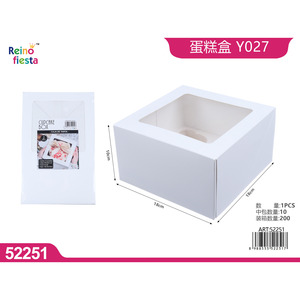Wholesale 18x18x10CM <b>Small</b> Square Cake Box with Window Food Grade Rigid <b>Boxes</b> for Gifting Matt Lamination Printing Handling - Product Image 1
