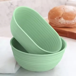 RTS Hot Sale Non-Stick Round and Oval Foldable Bread Proofing Basket <b>Silicone</b> Bread Proofing Basket - Product Image 1