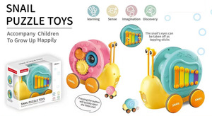 Jouet musical éducatif 4-en-1 pour bébé : Puzzle escargot, instruments de musique, <span class=keywords><strong>xylophone</strong></span> et jouet sensoriel apaisant - Product Image 3
