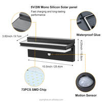 Lampe solaire murale à détecteur de mouvement IP65 moderne, étanche, pour clôture, mur, maison, jardin, cour, LED, éclairage solaire extérieur