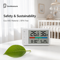 ZenMeasure - Termómetro Digital de Alta Definición para Interiores, para Escuelas y Bibliotecas, 2 en 1, Higrómetro y Termómetro, Material ABS