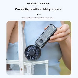 พัดลมคล้องคอแบบพกพา ดีไซน์พับได้ แบตเตอรี่ 2000mAh ลมแรงเย็นฉ่ำ ปรับความเร็วได้ 100 ระดับ สำหรับใช้ในบ้าน - Product Image 4