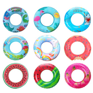 Círculo de natación de PVC para niños, fruta, tiburón, animal, anillo de natación inflable - Product Image 2