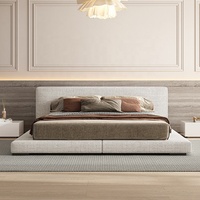 Cadre de lit en bois massif élégant et moderne de style européen Ensemble de chambre à coucher élégant avec lit douillet nouveau design