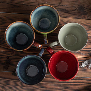 Taza de cerámica japonesa cambiada por horno, agua potable, hogar, desayuno grande, café, leche, taza de cereales - Product Image 4