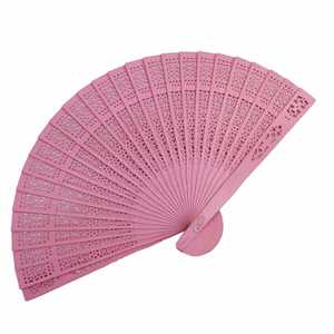Hollow Handheld Sandalwood Fans in Various Colours Wood Folding Decorations for Baby Shower Birthday Party Souvenirs Favors - Product Image 2