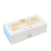 Boîtes à tartelettes personnalisées imprimées, contenants alimentaires jetables en papier de qualité alimentaire, boîtes à emporter pour tartelettes avec fenêtre transparente