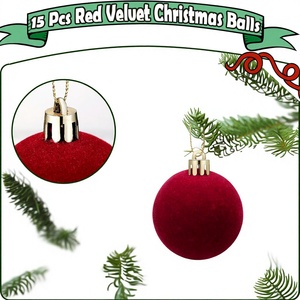 Source Factory <strong>Offers</strong> Ready-stock Plastic Modern Minimalist <strong>Christmas</strong> Flocking Balls; New-style Flocked Ornaments Holiday Balls - Product Image 2