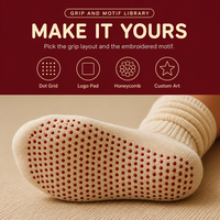 Chaussettes de yoga antidérapantes à grande capacité de production, avec logo brodé personnalisé, chaussettes de pilates à revers froncé pour le ballet
