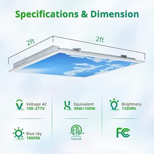 Panel de luz Led para <span class=keywords><strong>techo</strong></span>, Panel decorativo de cielo azul, nubes, cielo, empotrado, 600x600mm, 300x1200mm, alto Lumen - Product Image 3