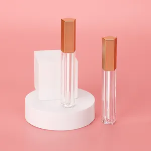 Omi Có Thể Tái Chế Biểu Tượng Tùy Chỉnh New Lip Gloss Bao Bì Như Mỹ Phẩm Bao Bì Vàng Hình Dạng Độc Đáo Rỗng Son Bóng Ống Với Biểu Tượng Tùy Chỉnh