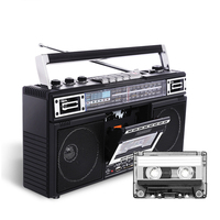 Radio portable rétro vintage AM FM SW 3 bandes avec impression de logo personnalisée OEM ODM, lecteur de cassette classique pour étudiants, USB SD MP3 Audio