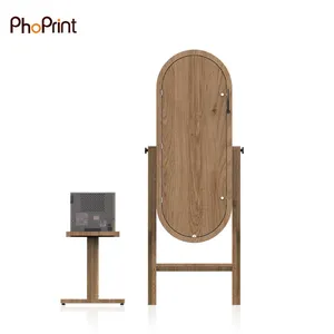 Phoprint Wooden 55 Inches Touch Screen Photo Booth Instant Print Events Mirror Photo Booth