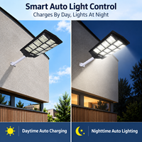 Lampe solaire de rue tout-en-un super lumineuse, étanche IP67, 500W 1000W, pour extérieur, allumage automatique du crépuscule à l'aube, avec télécommande
