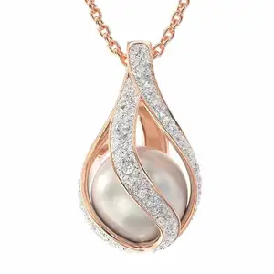 Hot Verkoop Aanpassen Moissanite Diamond Liefde Omhelzing Parel Ketting In 925 Zilver