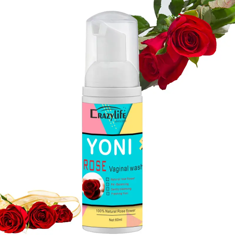 Rose YONI 60ml nettoyant féminin pour les zones intimes-mousse hydratante apaisante naturelle pour le lavage vaginal lavage des parties intimes