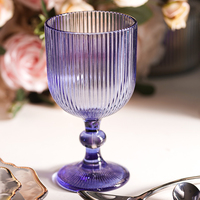 Gobelets en verre vintage en gros, pas chers, pour champagne, gris, transparent, pour eau, vin, verres colorés pour mariage