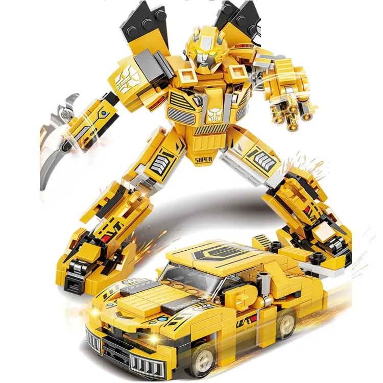 High quality most popular cool kids 2in1 Yellow Bee Deformation Beetle Car Robot Toys Movie Figure Robot Toys for Boy