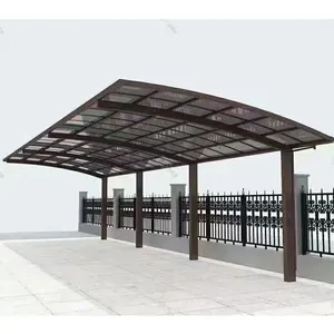 Fabrieksleverancier Aluminium Carport Autohoes Schuur Verpakking Polycarbonaat Pc Plastic Plaat Dak