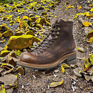 Premium Genuine Leather Hand-Stitched Sole Distressed Finish Victorian <b>Ankle</b> for <b>Boots</b> Lace-Up Classic Dress Winter Autumn - Product Image 2