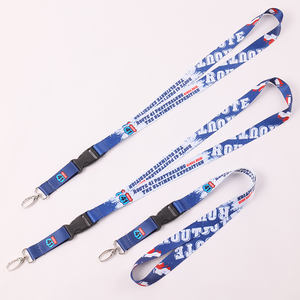 حبل تعليق مفاتيح من البوليستر الأزرق بأي حجم، عينة مجانية، مطبوع حسب الطلب، خطاف أمان، صديق للبيئة - Product Image 3