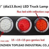 Lampu Trailer Truk LED Samping Bulat 4 inci TOP LEAD, Lampu Peringatan Darurat 3 in 1 Stop dan Jalan