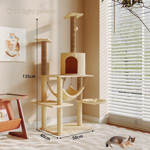 Árbol para Gatos de Madera de Lujo, <span class=keywords><strong>Torre</strong></span> de 135 cm, Diseño de una Pieza con Nido para Gatos, Venta al por Mayor de Fábrica para Gatos de Interior - Product Image 6
