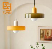 Luminaire suspendu moderne en verre blanc, orange et vert, petit lustre pour îlot de cuisine, luminaire décoratif pour salon