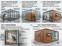 Maison conteneur préfabriquée portable et respirante, mini-maison sur roues, extérieur en bois, portes doubles vitrées pour usage extérieur comme atelier