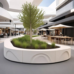 G057 GRC Jardinière en béton haute performance, banc et chaise - Mobilier d'extérieur durable et écologique, taille personnalisée - Product Image 1