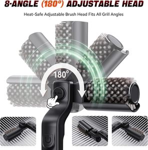 Cepillo Eléctrico Recargable para Limpiar Parrillas, con Motor de 3 Velocidades y Cabezal de Acero Inoxidable, 180° ° Ajustable - Product Image 6