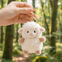 Porte-clés en peluche agneau personnalisé sur mesure, jouet en peluche personnalisé, porte-clés animal en peluche à prix abordable