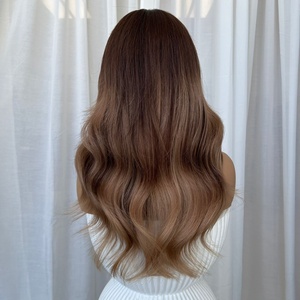 Perruque de luxe 360 Lace Wig, ondulée, couleur bronzée, 100% cheveux humains vierges, ligne de cheveux naturelle, sans colle - Product Image 5
