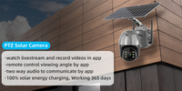 Caméra CCTV solaire Ubox I Cam+ avec carte SIM 4G, 3MP, alarme radar PIR, caméra Wifi PTZ avec panneau solaire 6W, batterie 9600 mAh pour la sécurité
