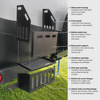 Support de camping magnétique portable - Support tactique pliable, adapté aux remorques, aux camping-cars, aux motorhomes et à une utilisation en extérieur