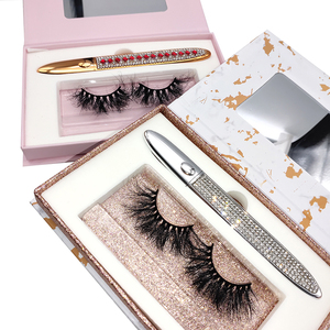 Nhà Máy Lông Mi Tùy Chỉnh Bao Bì Cuốn Sách Hộp Với Tweezer Và Keo - Product Image 2