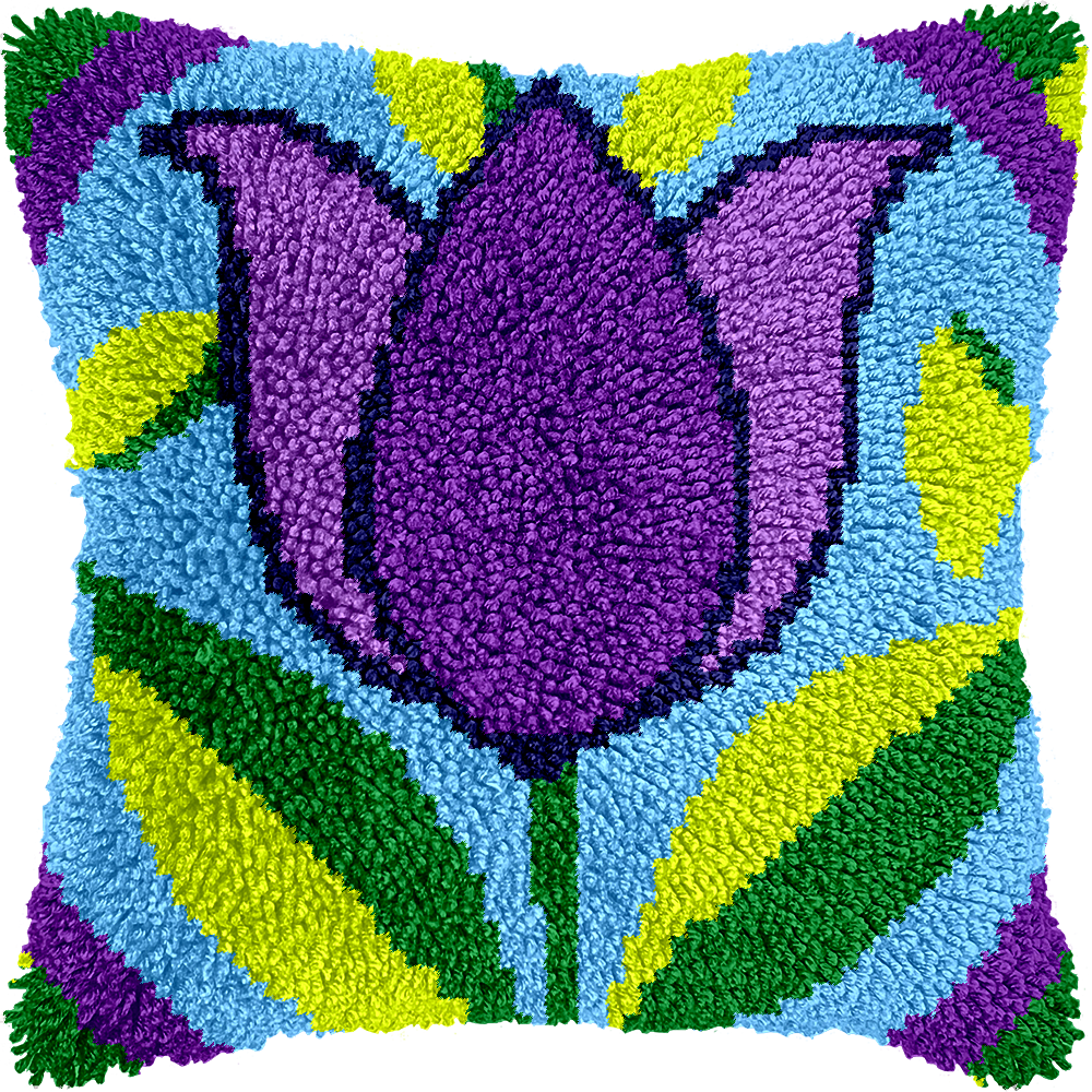 Kit de coussin à crochet motif floral 5