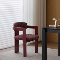 Chaise de salle à manger de luxe haut de gamme en bois massif, style Chanel, fauteuil design, chaise de thé, chaise d'appoint rembourrée en tissu doux pour la maison