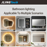 Interruptor Táctil Dimmer CCT de 24V con Pantalla de Temperatura y Función Antivaho, Controlador Inteligente para Espejo de Baño Iluminado