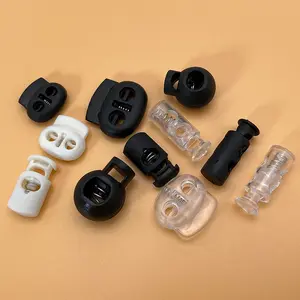 Plastic black 2-hole cable plug Spring cable tie Double-hole cable lock
