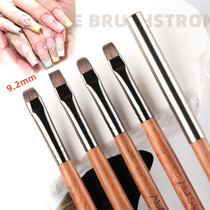 Nuevo diseño personalizado <span class=keywords><strong>de</strong></span> fábrica Ultra ancho 9,2mm limpieza polvo acrílico arte <span class=keywords><strong>uñas</strong></span> cepillo juegos 3D Uv Gel francés Nailbrush - Product Image 4