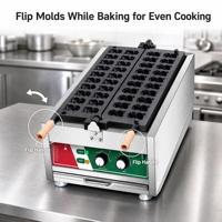 Machine à gaufres en forme d'ours, moule à gâteau panda, machine commerciale en acier inoxydable, 20 emplacements, électrique 220V pour boulangerie, restaurant