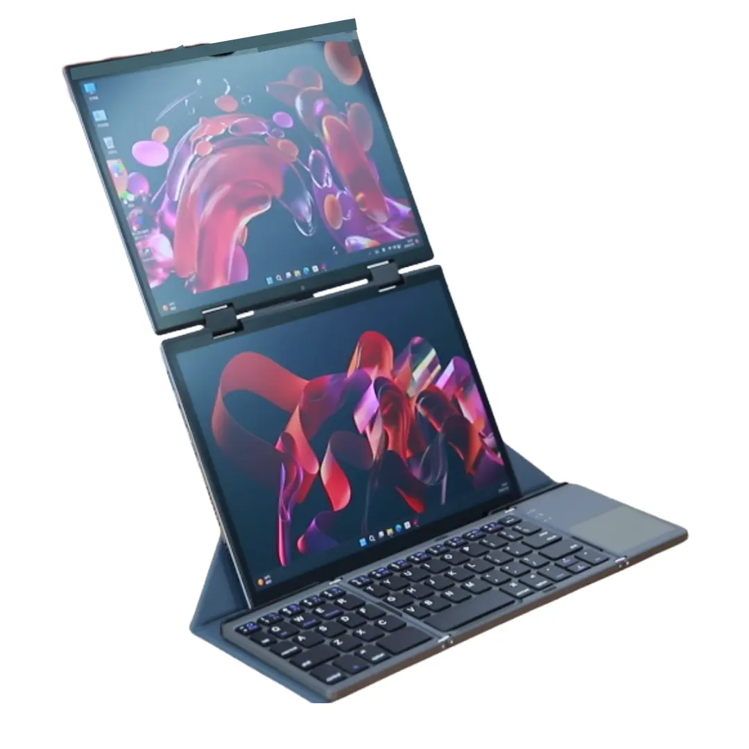 2024 novo laptop 10.5 + 10.5 Polegada tela de toque dupla suporta 360 flip ilimitado jogo monitor duplo escrita inimigo estudante